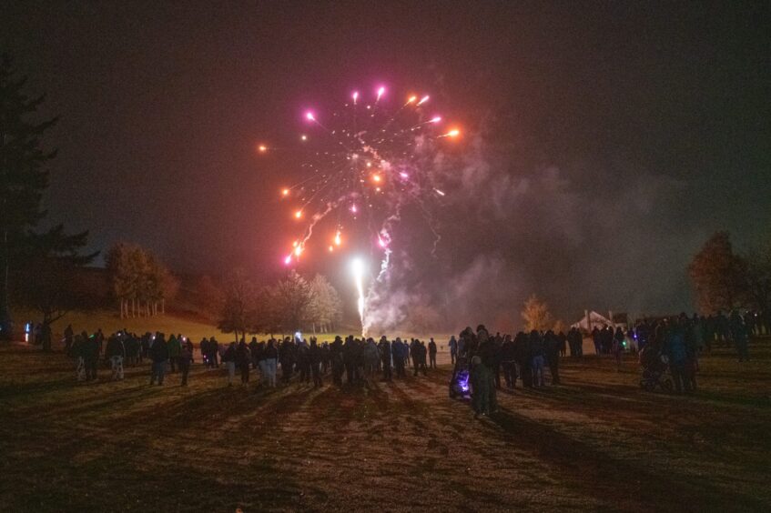 Fireworks of all different colours were on display. in Cupar