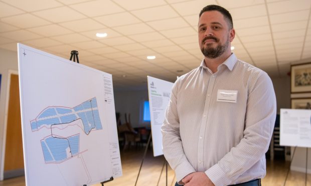 Ryan McIndoe, head of planning at Balance Power, with previous plans for the Cupar solar farm