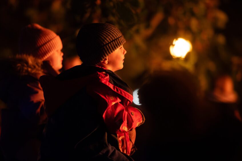 CR0050554, Graham Brown, Edzell. EDZELL Bonfire night gallery request. Picture Shows; enjoying the bonfire, Edzell Muir, Edzell, 02nd Nov 2024. Image: Kim Cessford / DC Thomson