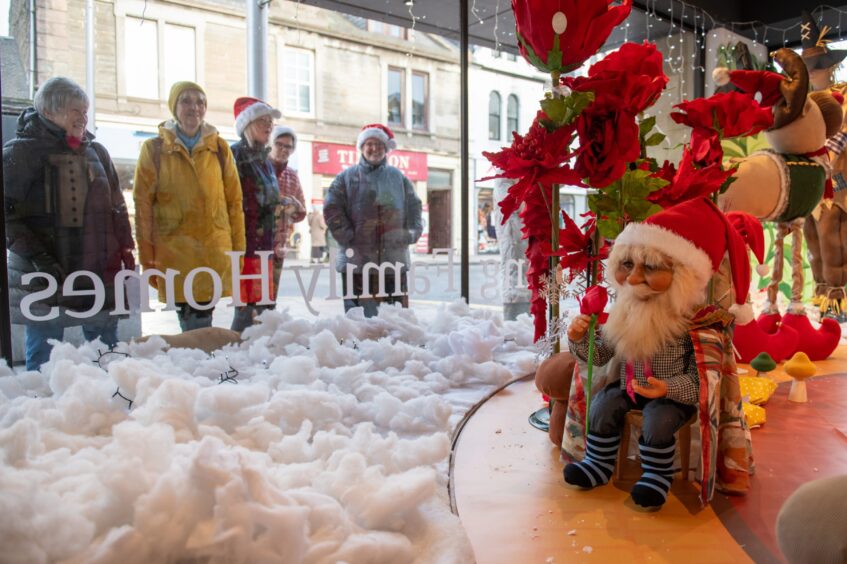 Excited shoppers queued to see the Gillies display on Thursday. 