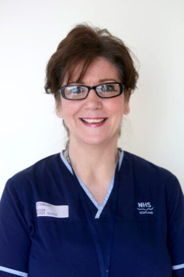 Alison pictured when she worked as a senior charge nurse at Ninewells Hospital in Dundee. 