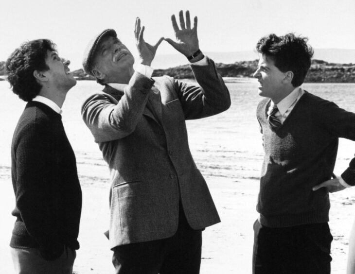 Burt Lancaster with Peter Capaldi and Peter Riegert in Local Hero. 