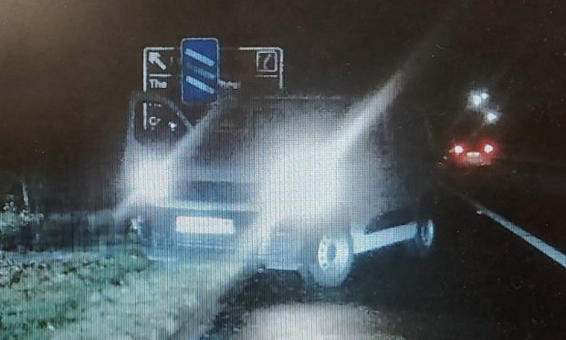 The van was stopped on the M9 near Stirling. Image: Police Scotland/X