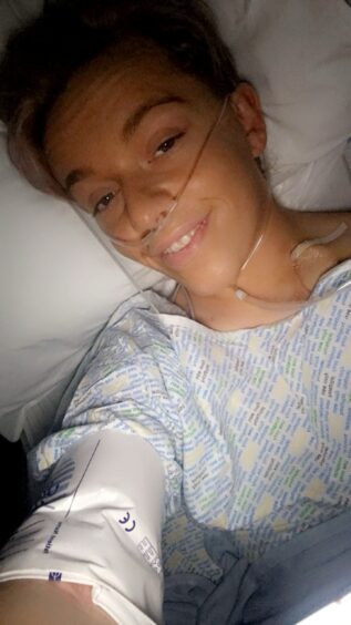 Marc, from Fife, pictured in hospital after his kidney transplant.