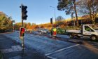 The scene of the crash on Coupar Angus Road in Dundee. Image: Andrew Robson/DC Thomson