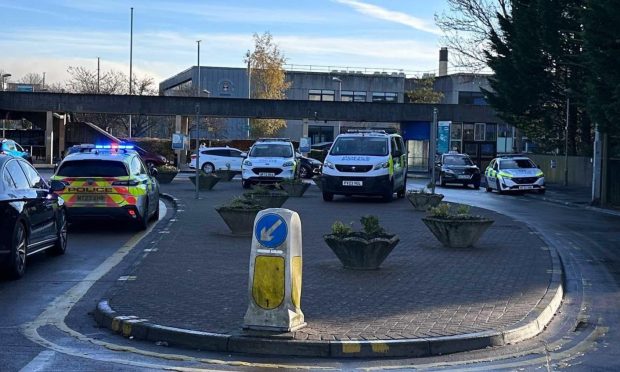 Police outside Ninewells Hospital. Image: Supplied