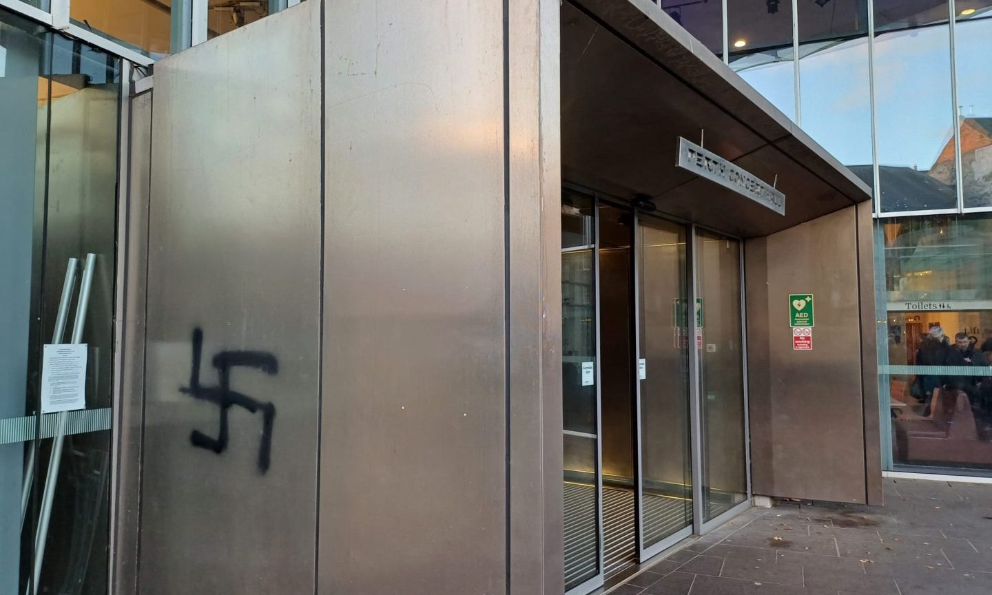 Nazi symbol at Perth Concert Hall entrance