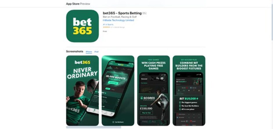 Bet365 screenshot