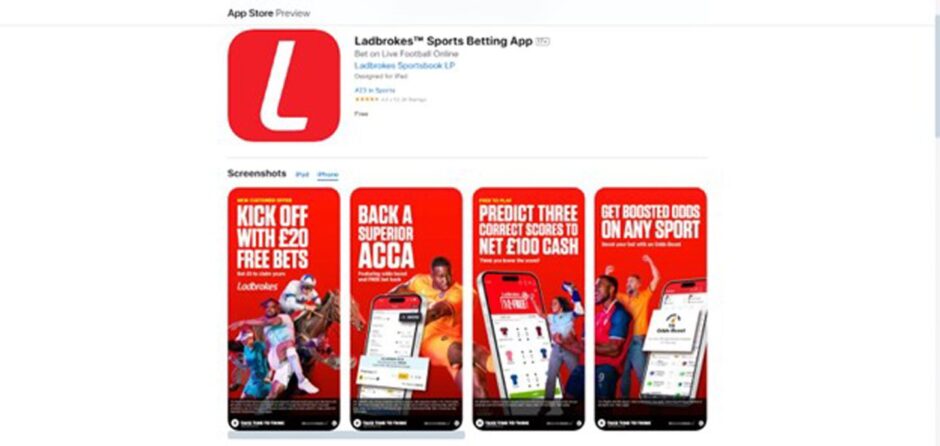 Ladbrokes screenshot