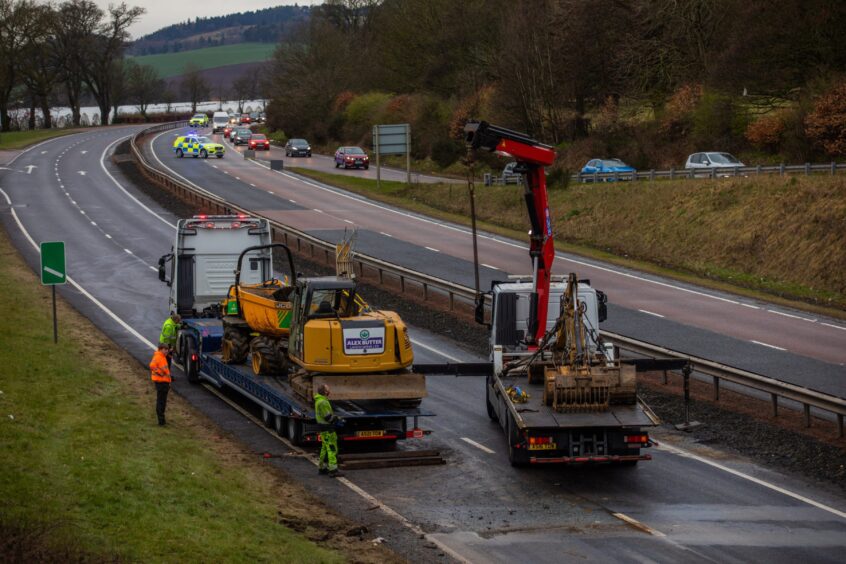 The A90 bridge between Dundee and Perth was truck by a digger in 2023