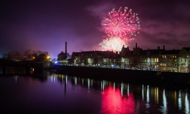 Fireworks lit up the sky over Perth. Image: Steve MacDougall/DC Thomson