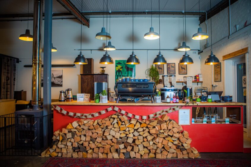 The interior of the Glen Lyon Café and roastery is colourful and cosy.