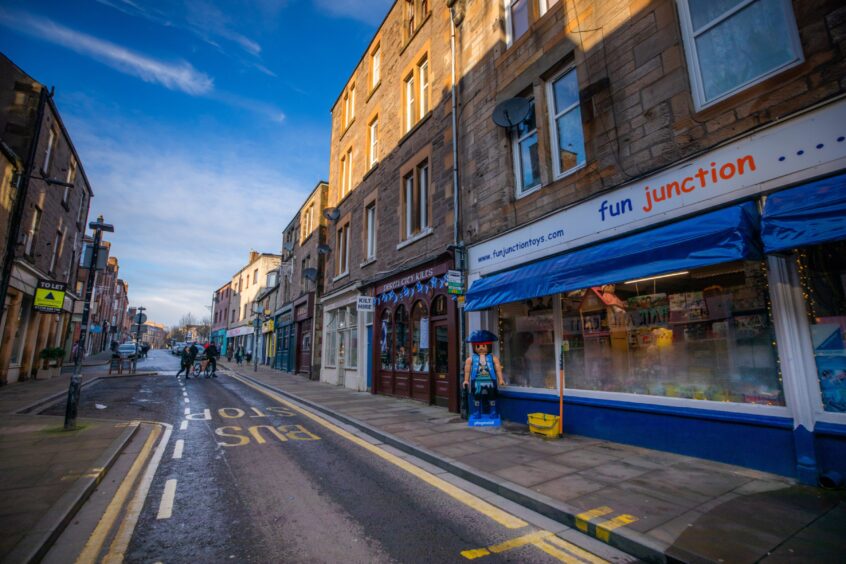 Old High Street, Perth, with Fun Junction in foreground