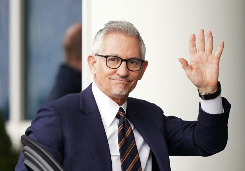 Gary Lineker, pictured waving as he gets out of a car wearing a blue suit, will be leaving the MOTD hot seat.