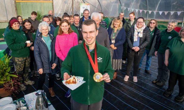 CR0050669, Claire Warrender, Cupar. Ben SAndilands Paralympian. Picture Shows: Ben Dandilands (21) at SRUC Elmwood College for a gathering of friends and family to celebrate the accomplishments at Paris 2024 Paralympics where he won Gold. Tuesday 5th November 20204. Image: Steve Brown/DC Thomson