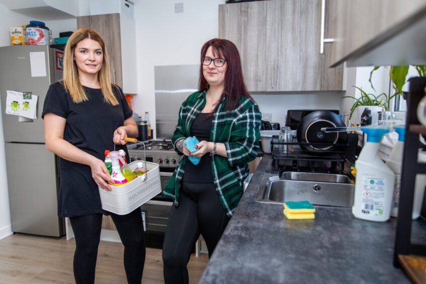 The Fife mums work well together as a team to provide free house cleans