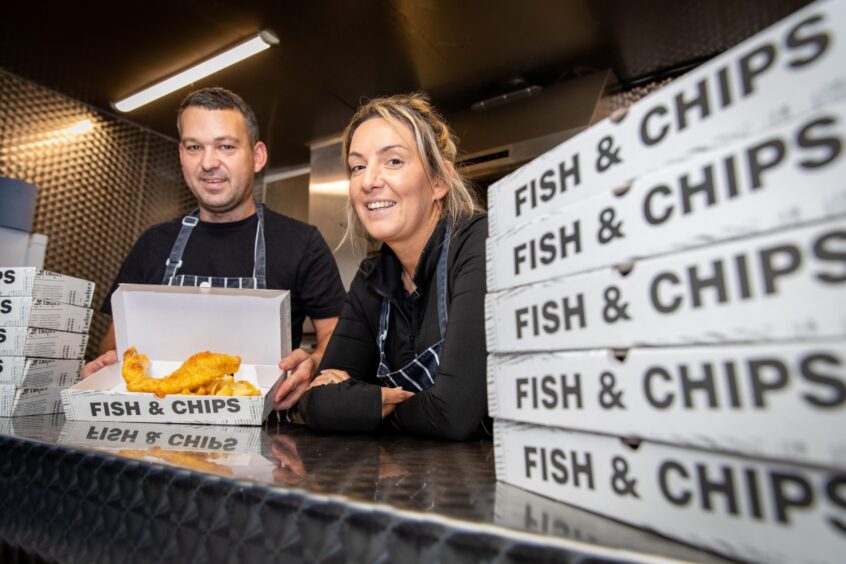 Steven and Daniella McPhee inside their food truck.