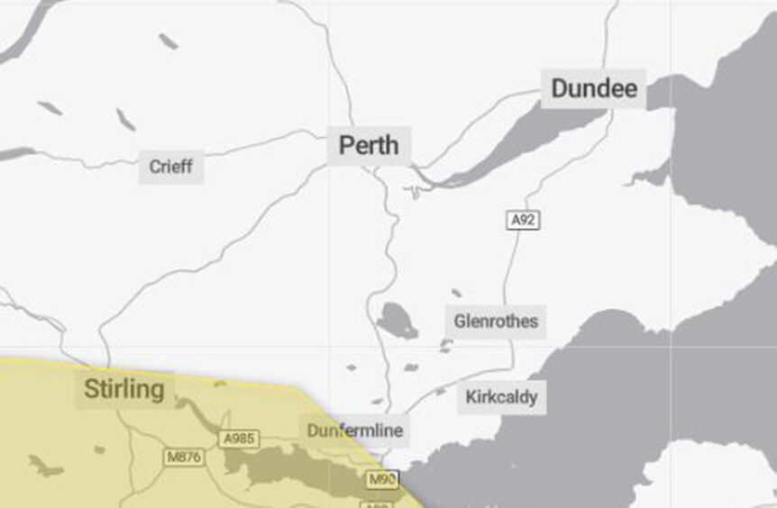 The snow and ice warning covers Stirling and parts of Fife. 