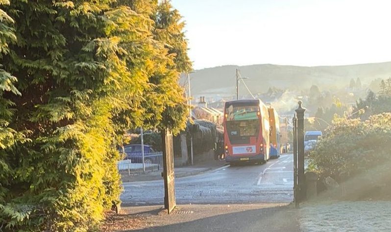 The bus broke down on Mansfield Road, Scone. Image: Supplied