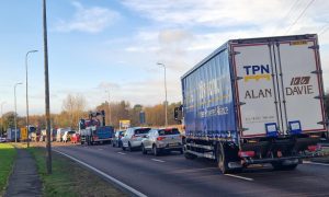 Traffic approaching Swallow Roundabout from Myrekirk. Image: DC Thomson/Andrew Robson