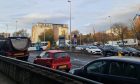 Queues of traffic at Marketgait in Dundee. Image: Andrew Robson/DC Thomson