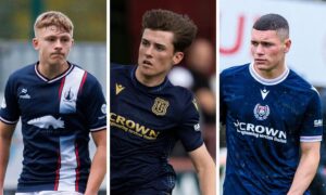 Dundee's Luke Graham, Finlay Allan and Jamie Richardson are out on loan. Images: SNS