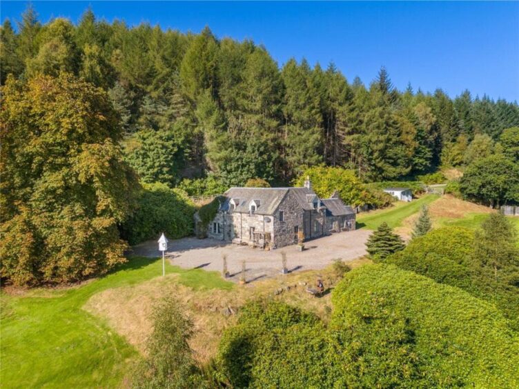 The Highland Perthshire home sits in about 3.4 acres of land. 