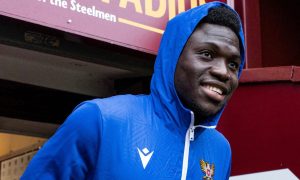 St Johnstone striker Adama Sidibeh, coming out the tunnel before his team played Motherwell.