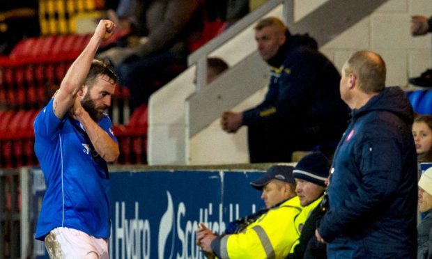 James McFadden after being sent off for St Johnstone against Hamilton Accies.