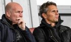 Gus MacPherson and Simo Valakari watch a game at St Mirren.