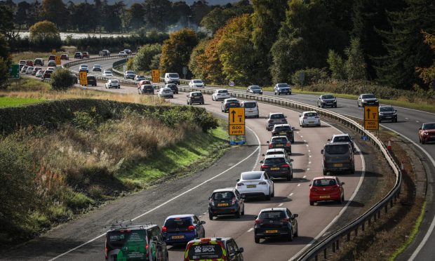 A contraflow system on the A90 between Dundee and Perth has been in place since October 10.