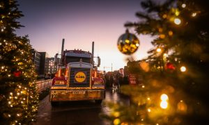 The Lidl Christmas truck came to Dundee first. Image: Mhairi Edwards/DC Thomson