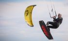 Kite surfer Paul Herdman at Monifieth. Image: Mhairi Edwards.