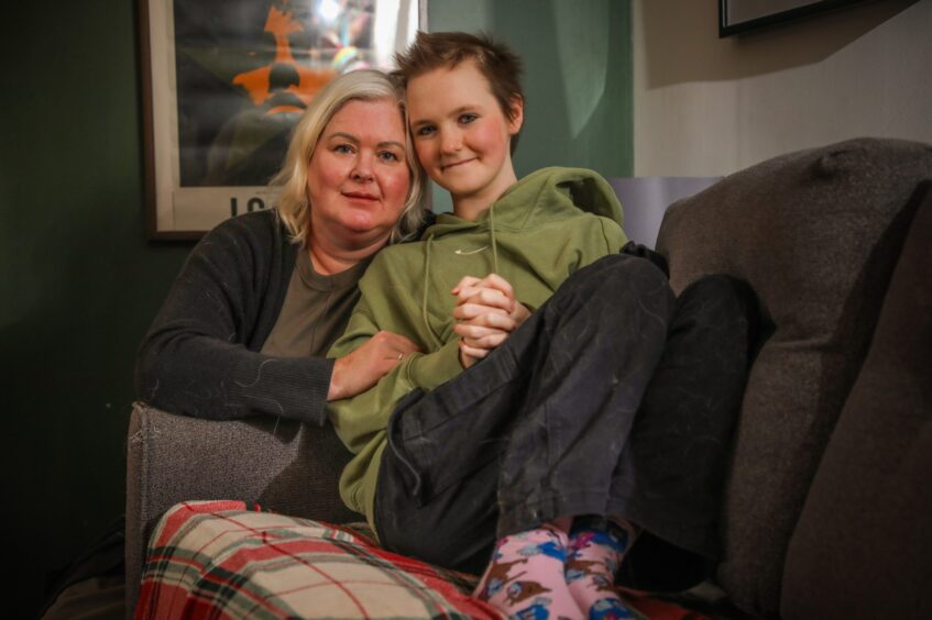 Scarlett with her mum.