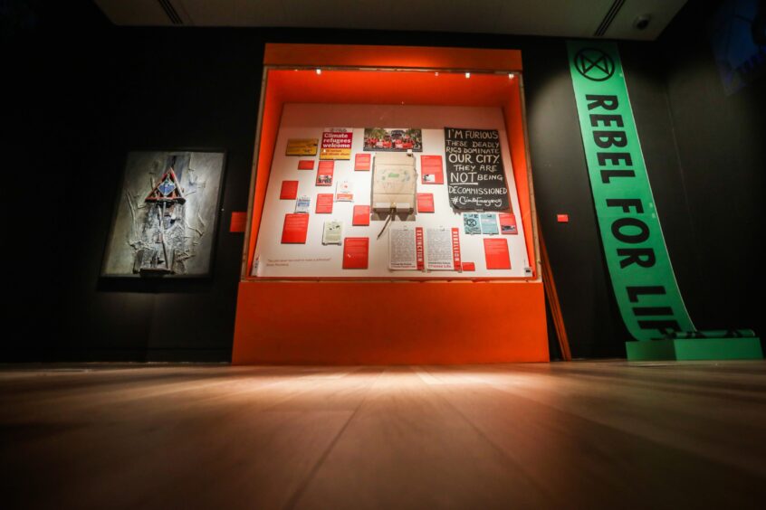 Climate change banners and placards