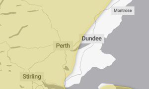 The warning area covers parts of Tayside, Fife and Stirling. Image: Met Office