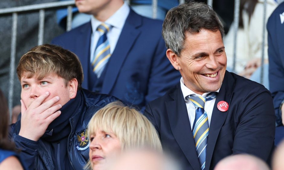 Paavo (left) and Simo Valakari in the McDiarmid Park main stand.