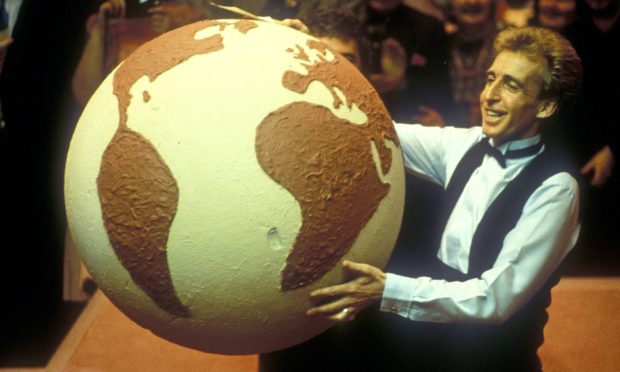 The late Terry Griffiths at the Embassy World Snooker championships at Sheffield Crucible Theatre in the 1980s. Image: David Muscroft/Shutterstock