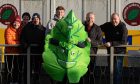 Dundee North End fans with the club mascot during Scottish Cup clash. Image: Mark Scales/SNS Group