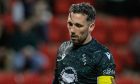 A dejected St Johnstone captain, Nicky Clark, at full-time after losing to St Mirren.