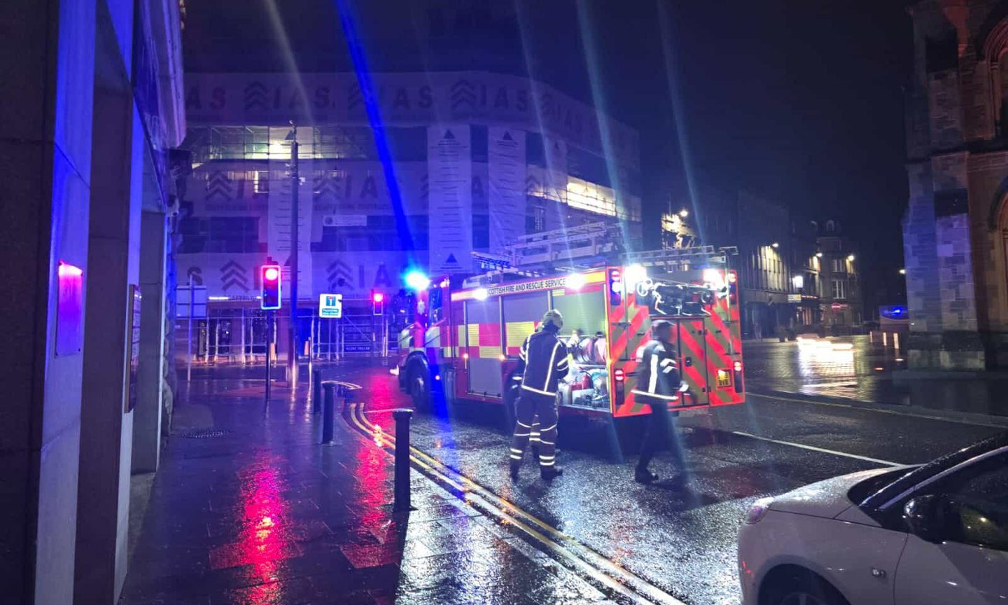 Bin fire in Dundee city centre