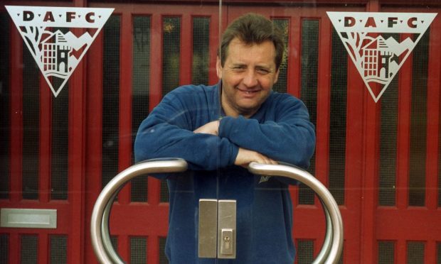 Jimmy Calderwood stands at the door of Dunfermline's East End Park.