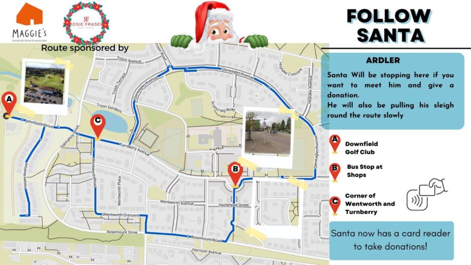 The Ardler Santa Sleigh route map