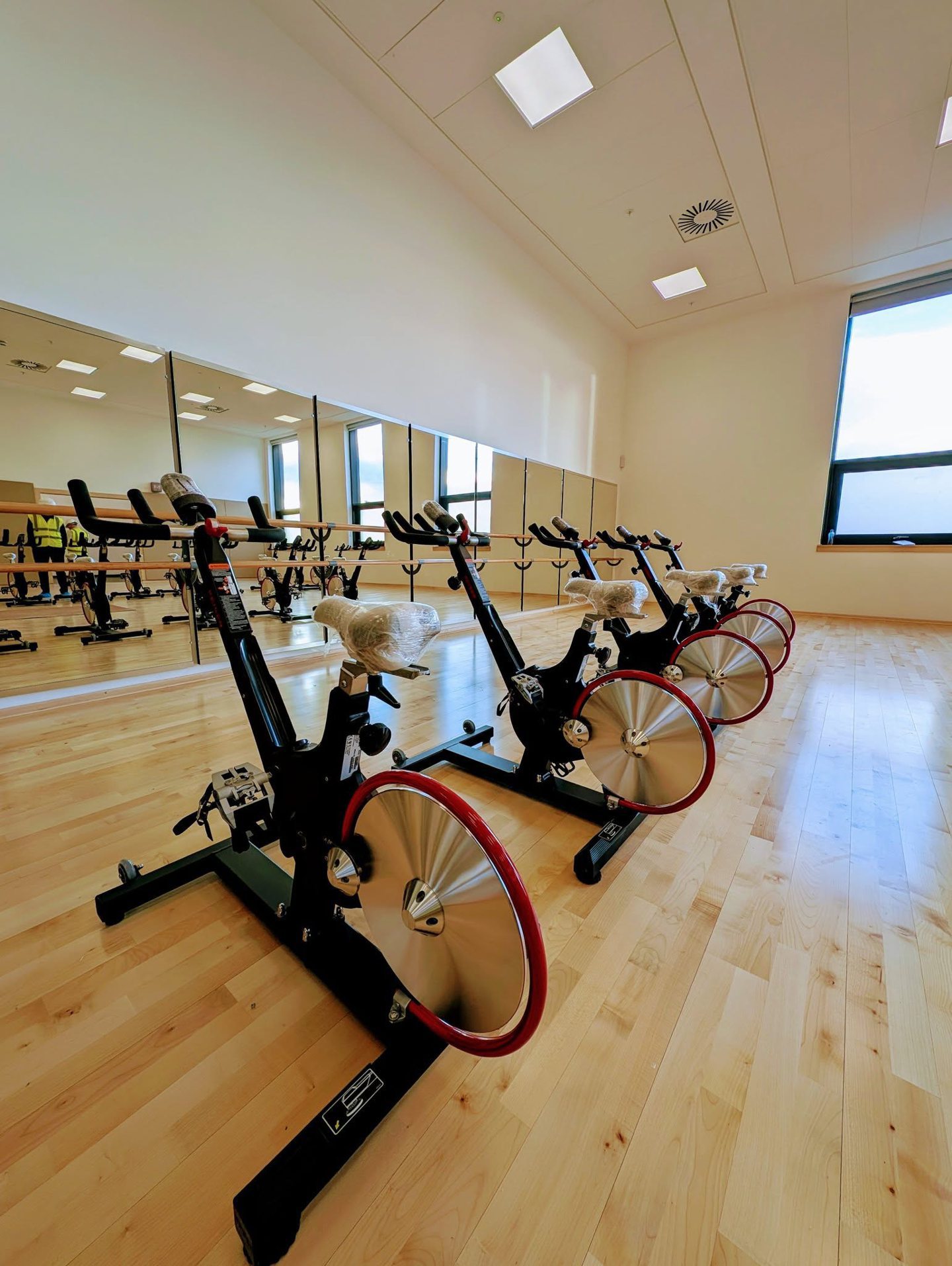 Bikes in the gym.