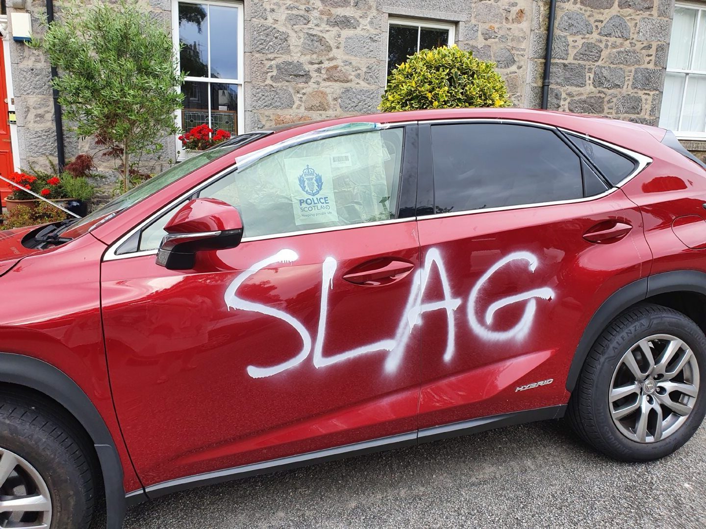 Car vandalised by Scott Emslie in Aberdeen