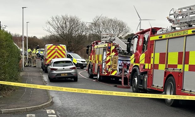 Emergency services at Watson Street, Cowdenbeath