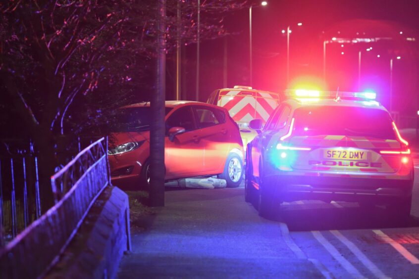 Car crash on Glasgow Road, Perth