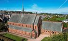 An aerial view of Craigie Church and Hall.