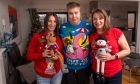 Nikki Johnston (left) with Robbie and Audrey McLean. Image: Darrell Benns/DC Thomson