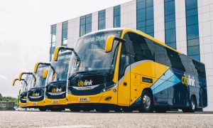 Four of Scottish Citylink's buses.